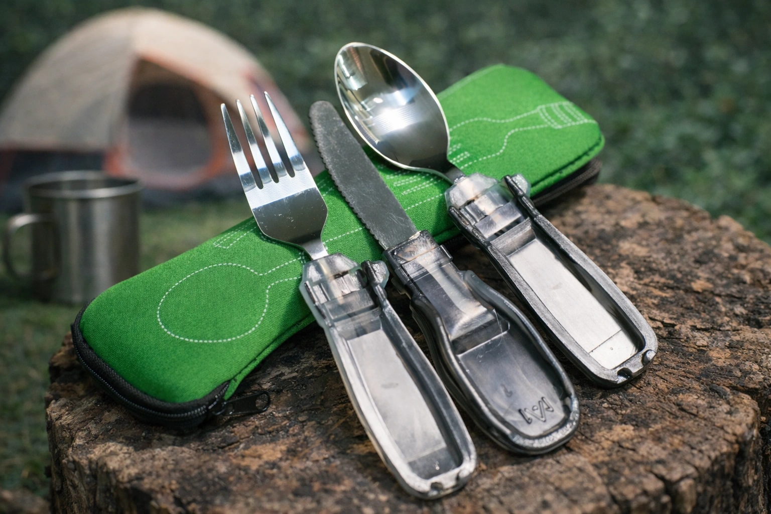 Campers Eating Utensils